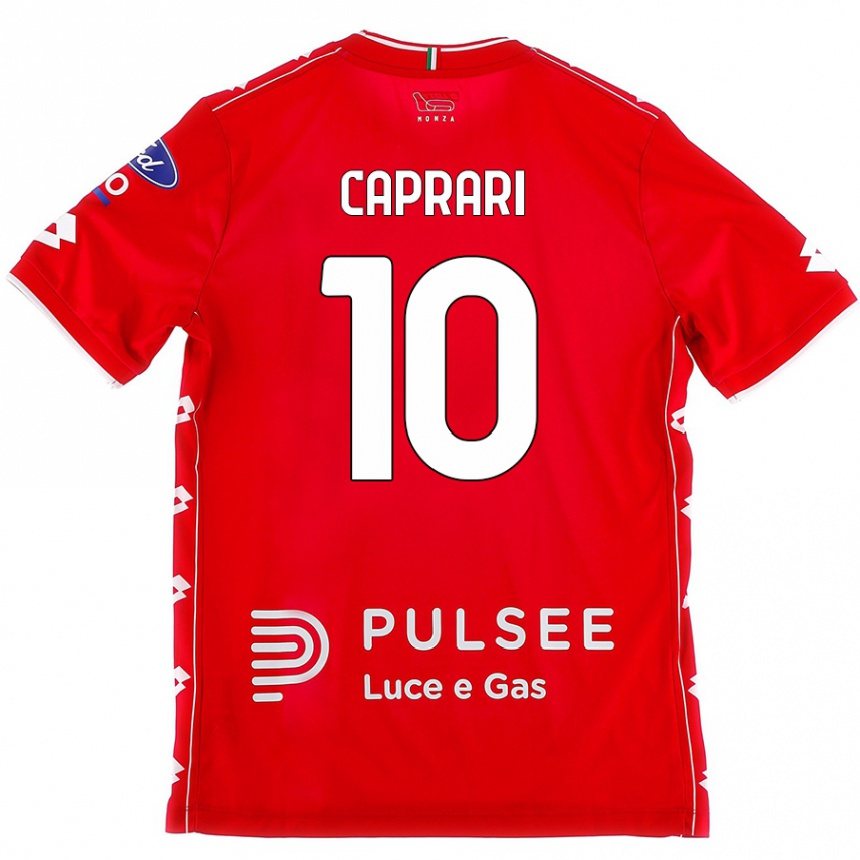 Enfant Football Maillot Gianluca Caprari #10 Rouge Blanc Tenues Domicile 2024/25 Canada