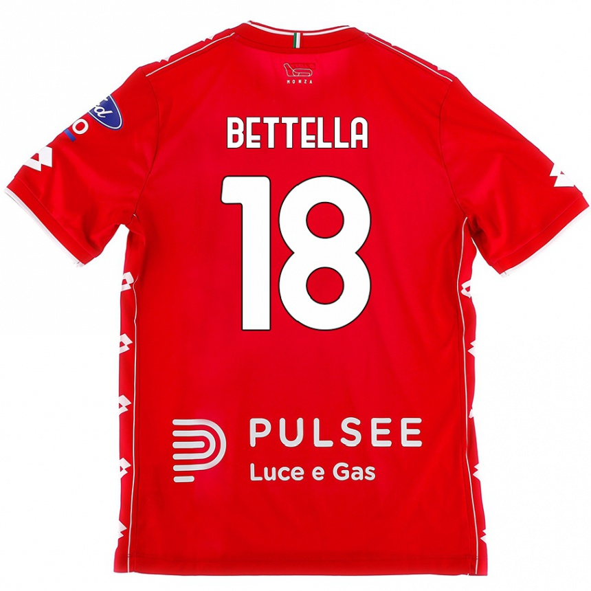 Enfant Football Maillot Davide Bettella #18 Rouge Blanc Tenues Domicile 2024/25 Canada