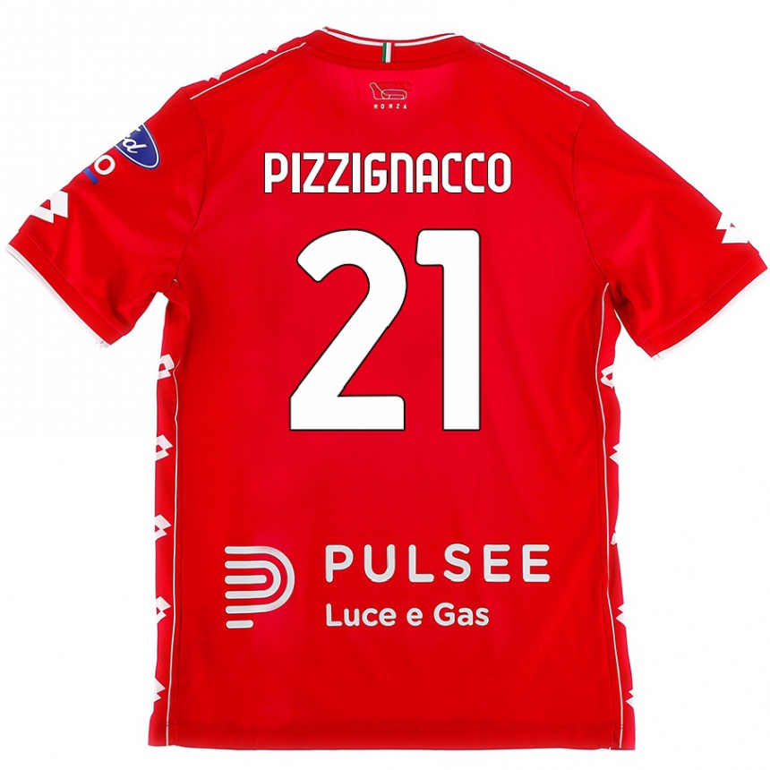 Kids Football Semuel Pizzignacco #21 Red White Home Jersey 2024/25 T-Shirt Canada