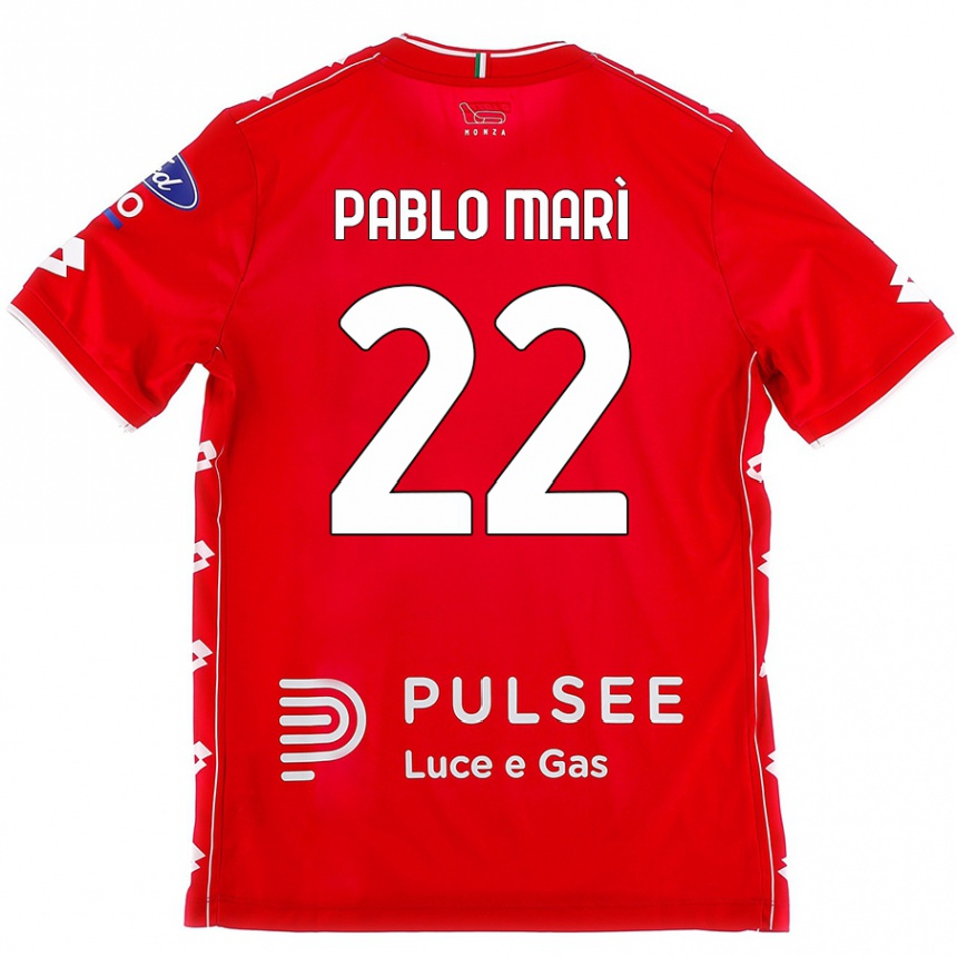 Enfant Football Maillot Pablo Marí #22 Rouge Blanc Tenues Domicile 2024/25 Canada