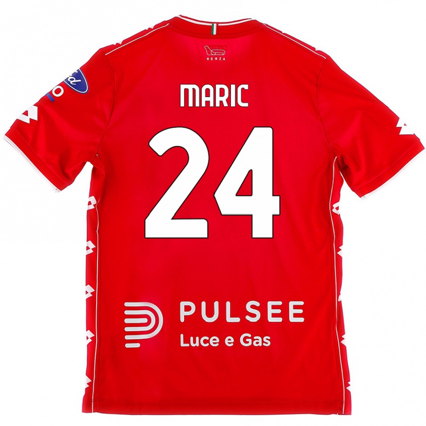 Enfant Football Maillot Mirko Maric #24 Rouge Blanc Tenues Domicile 2024/25 Canada