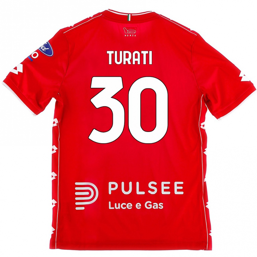 Enfant Football Maillot Stefano Turati #30 Rouge Blanc Tenues Domicile 2024/25 Canada