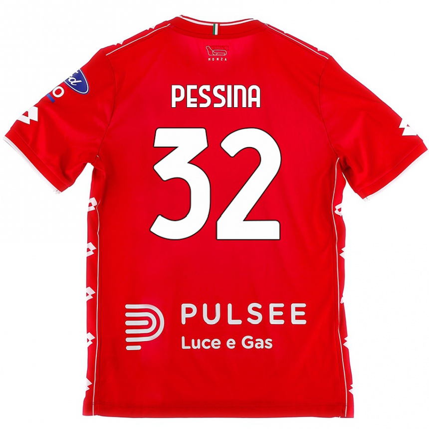 Enfant Football Maillot Matteo Pessina #32 Rouge Blanc Tenues Domicile 2024/25 Canada