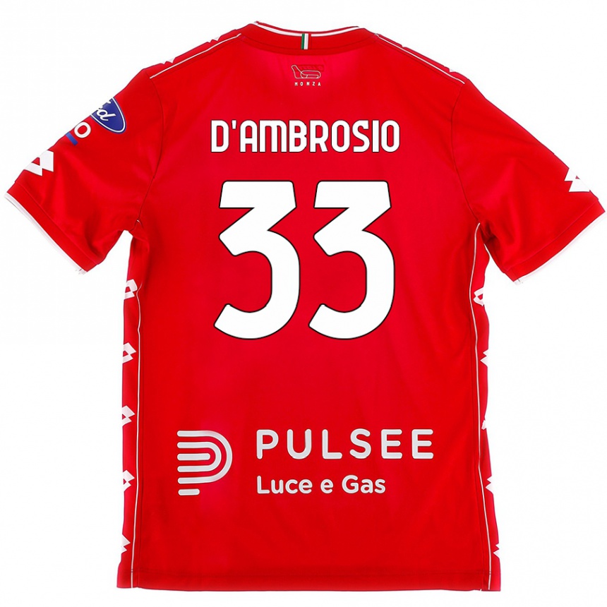 Enfant Football Maillot Danilo D'ambrosio #33 Rouge Blanc Tenues Domicile 2024/25 Canada