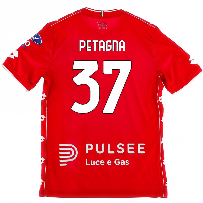 Enfant Football Maillot Andrea Petagna #37 Rouge Blanc Tenues Domicile 2024/25 Canada