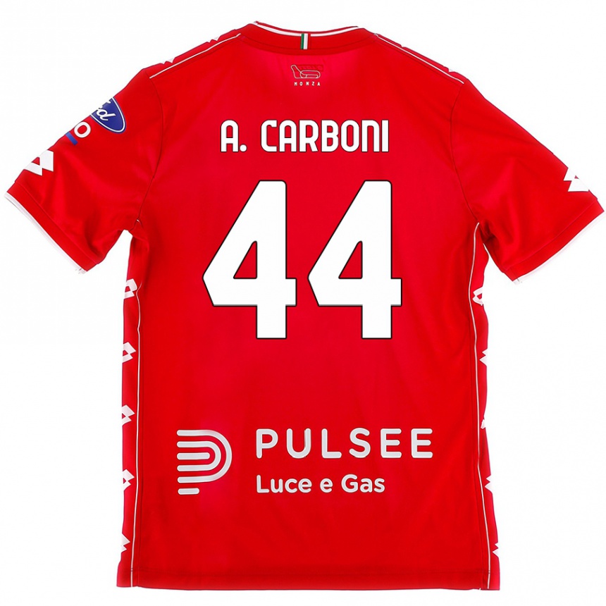 Enfant Football Maillot Andrea Carboni #44 Rouge Blanc Tenues Domicile 2024/25 Canada