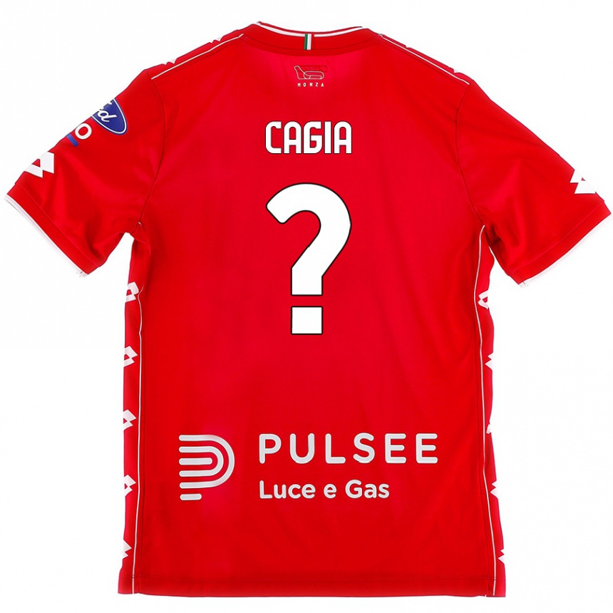 Enfant Football Maillot Gabriele Cagia #0 Rouge Blanc Tenues Domicile 2024/25 Canada