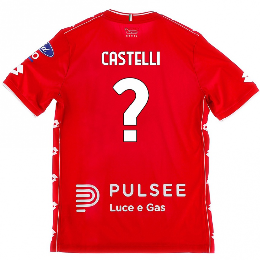 Enfant Football Maillot Davide Castelli #0 Rouge Blanc Tenues Domicile 2024/25 Canada