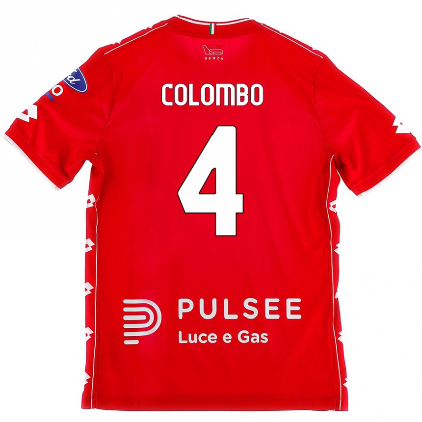 Enfant Football Maillot Leonardo Colombo #4 Rouge Blanc Tenues Domicile 2024/25 Canada