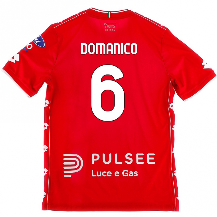 Enfant Football Maillot Saverio Domanico #6 Rouge Blanc Tenues Domicile 2024/25 Canada