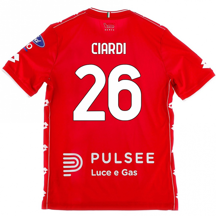 Enfant Football Maillot Tommaso Ciardi #26 Rouge Blanc Tenues Domicile 2024/25 Canada