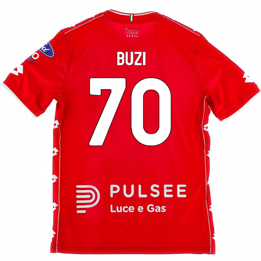 Kids Football Luis Buzi #70 Red White Home Jersey 2024/25 T-Shirt Canada