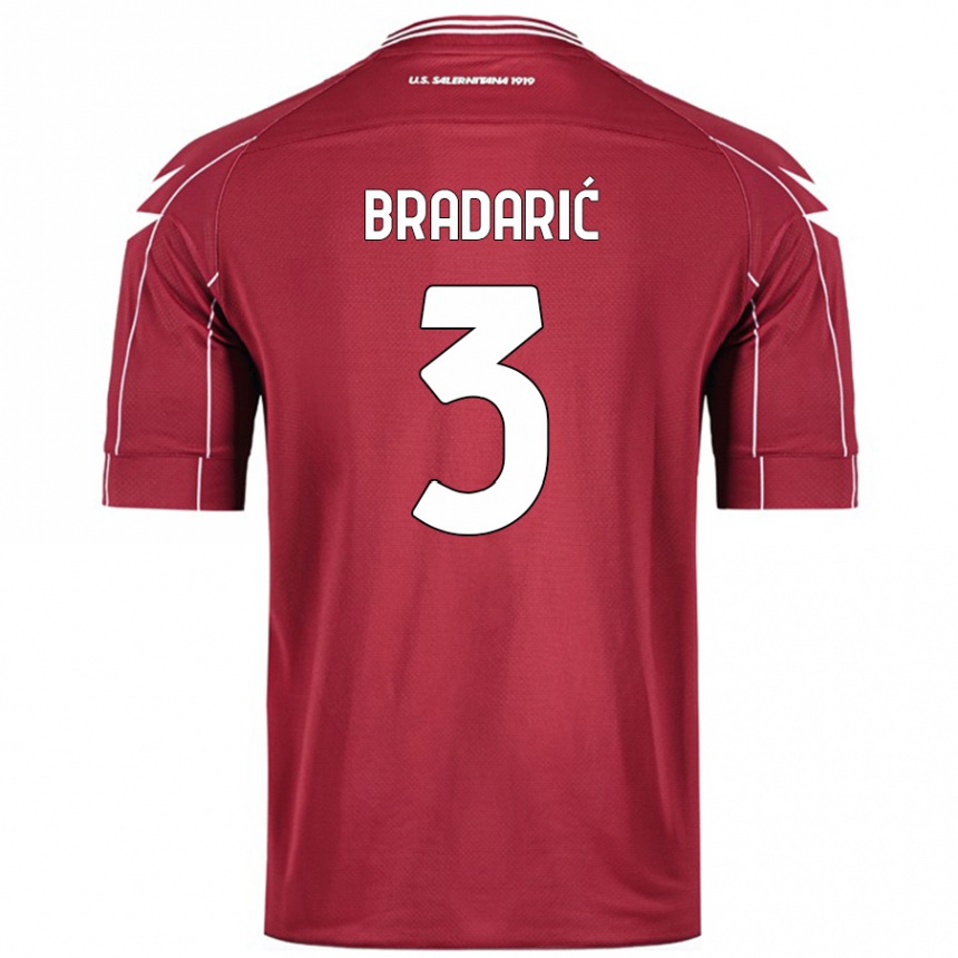 Enfant Football Maillot Domagoj Bradarić #3 Bordeaux Tenues Domicile 2024/25 Canada