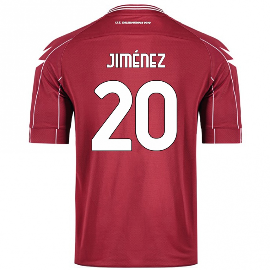 Kids Football Kaleb Jiménez #20 Burgundy Home Jersey 2024/25 T-Shirt Canada