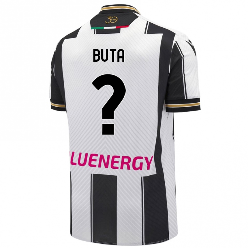 Kids Football Leonardo Buta #0 White Black Home Jersey 2024/25 T-Shirt Canada