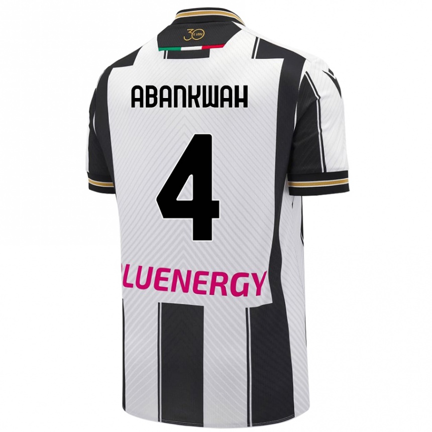 Kids Football James Abankwah #4 White Black Home Jersey 2024/25 T-Shirt Canada