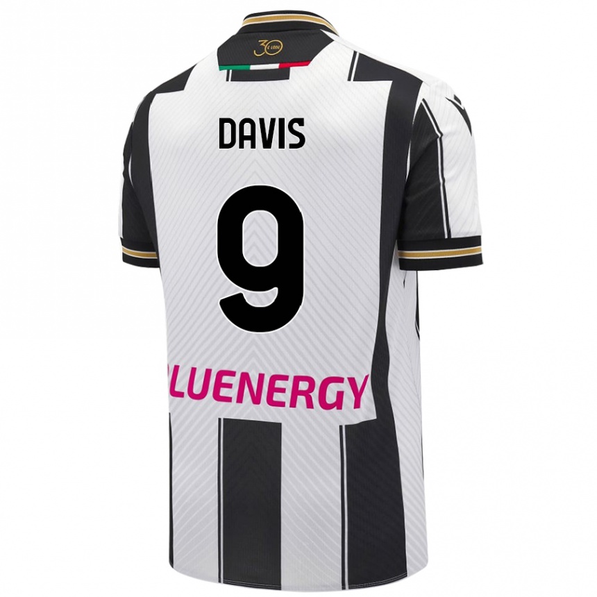 Kids Football Keinan Davis #9 White Black Home Jersey 2024/25 T-Shirt Canada