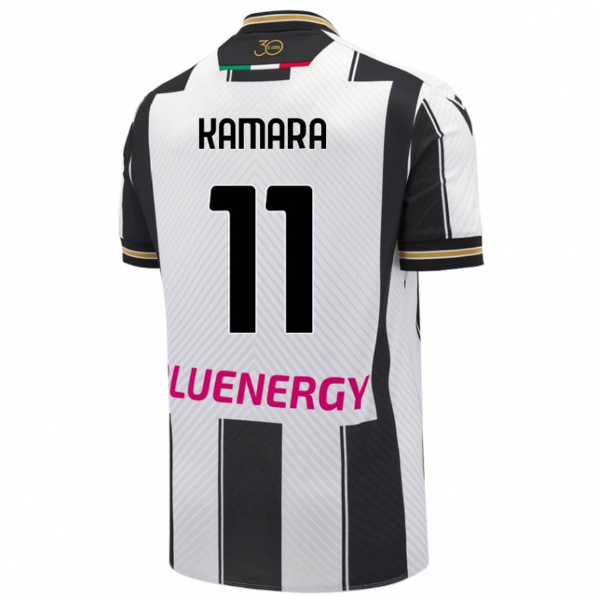 Kids Football Hassane Kamara #11 White Black Home Jersey 2024/25 T-Shirt Canada