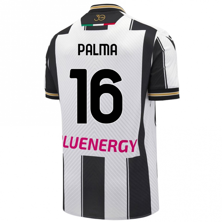 Kids Football Matteo Palma #16 White Black Home Jersey 2024/25 T-Shirt Canada