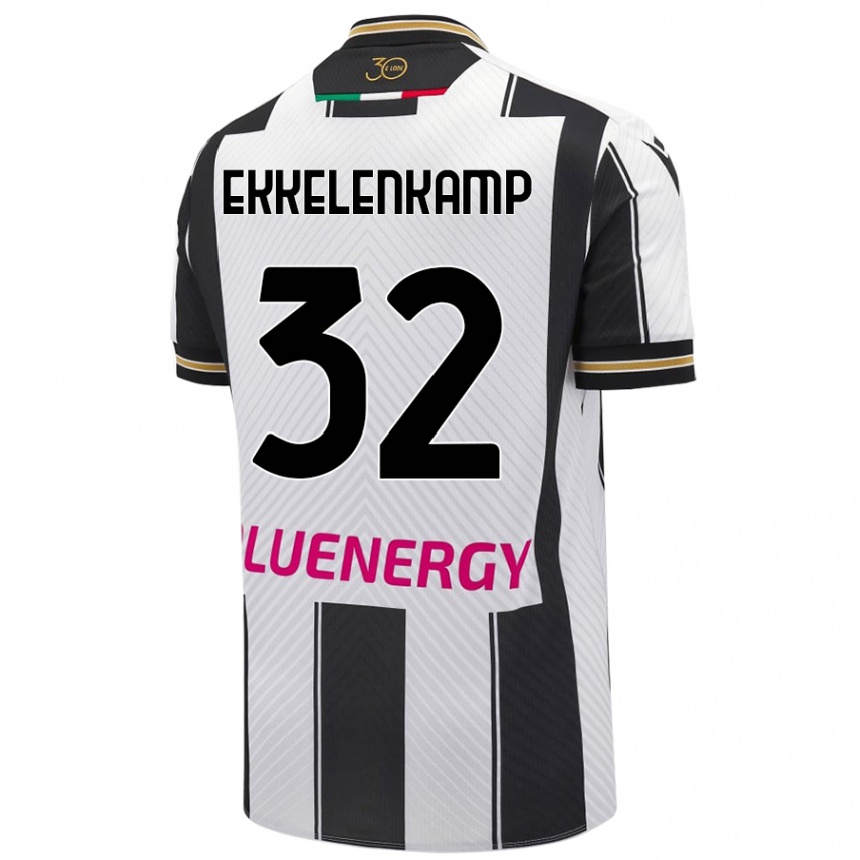 Kids Football Jurgen Ekkelenkamp #32 White Black Home Jersey 2024/25 T-Shirt Canada