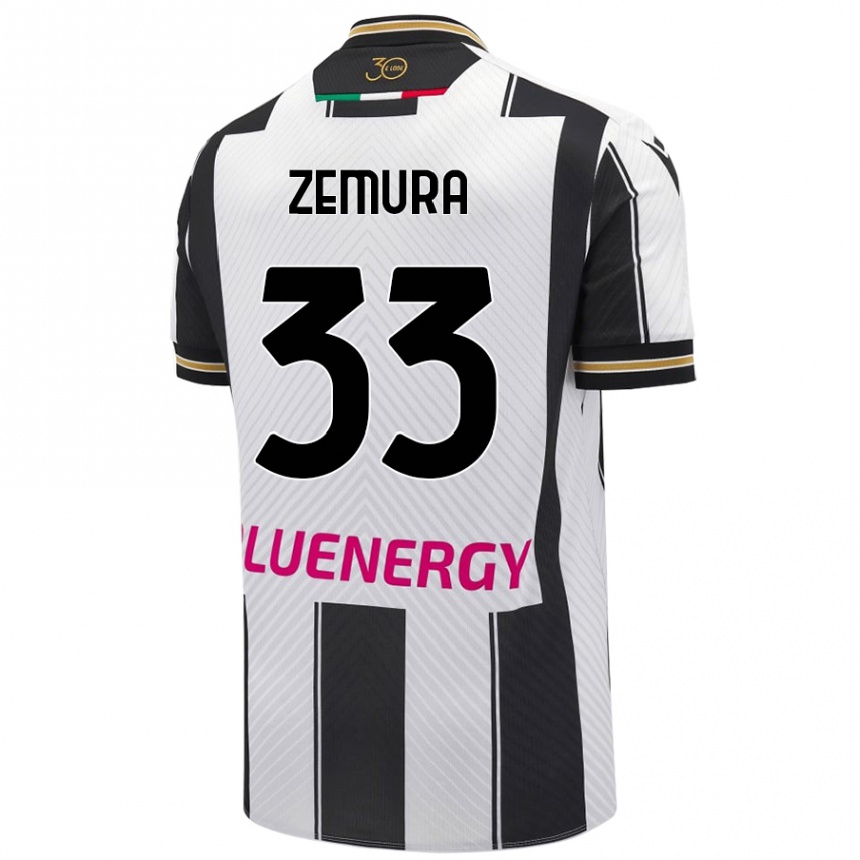 Kids Football Jordan Zemura #33 White Black Home Jersey 2024/25 T-Shirt Canada