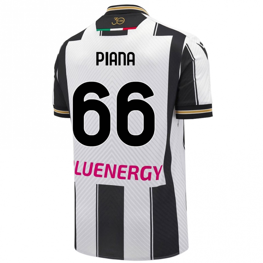 Kids Football Edoardo Piana #66 White Black Home Jersey 2024/25 T-Shirt Canada