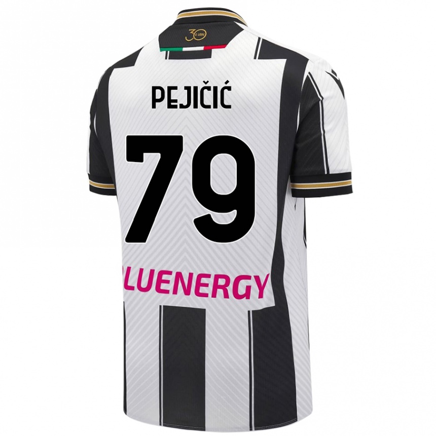 Kids Football David Pejičić #79 White Black Home Jersey 2024/25 T-Shirt Canada