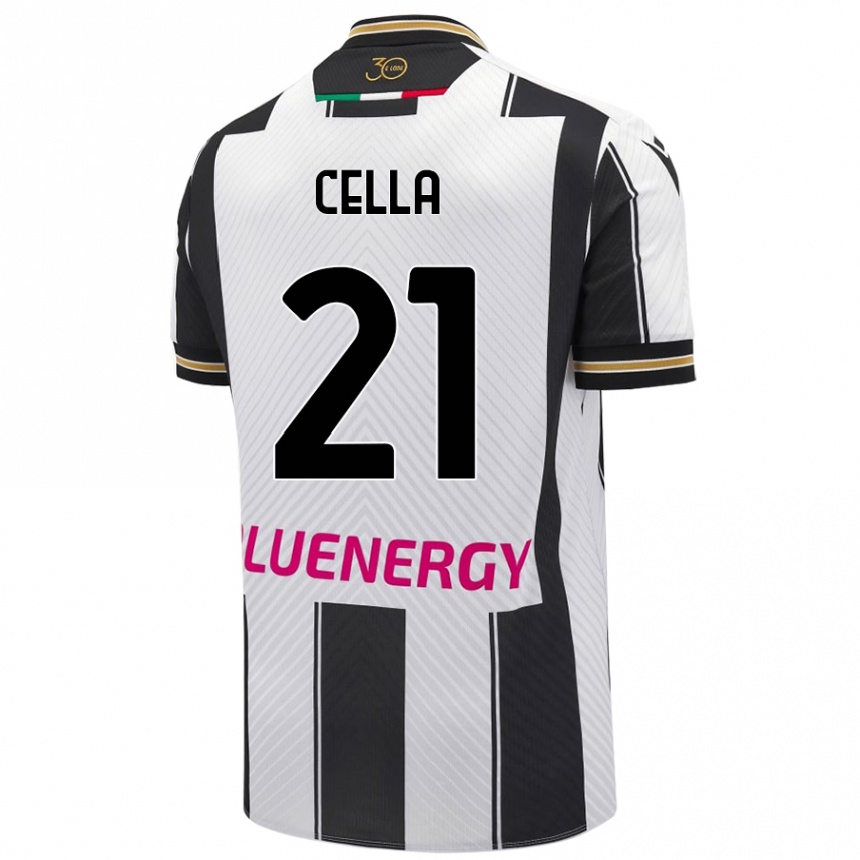 Kids Football Leonardo Cella #21 White Black Home Jersey 2024/25 T-Shirt Canada