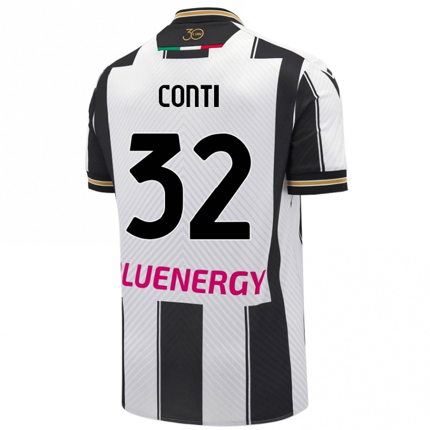 Kids Football Manuel Conti #32 White Black Home Jersey 2024/25 T-Shirt Canada