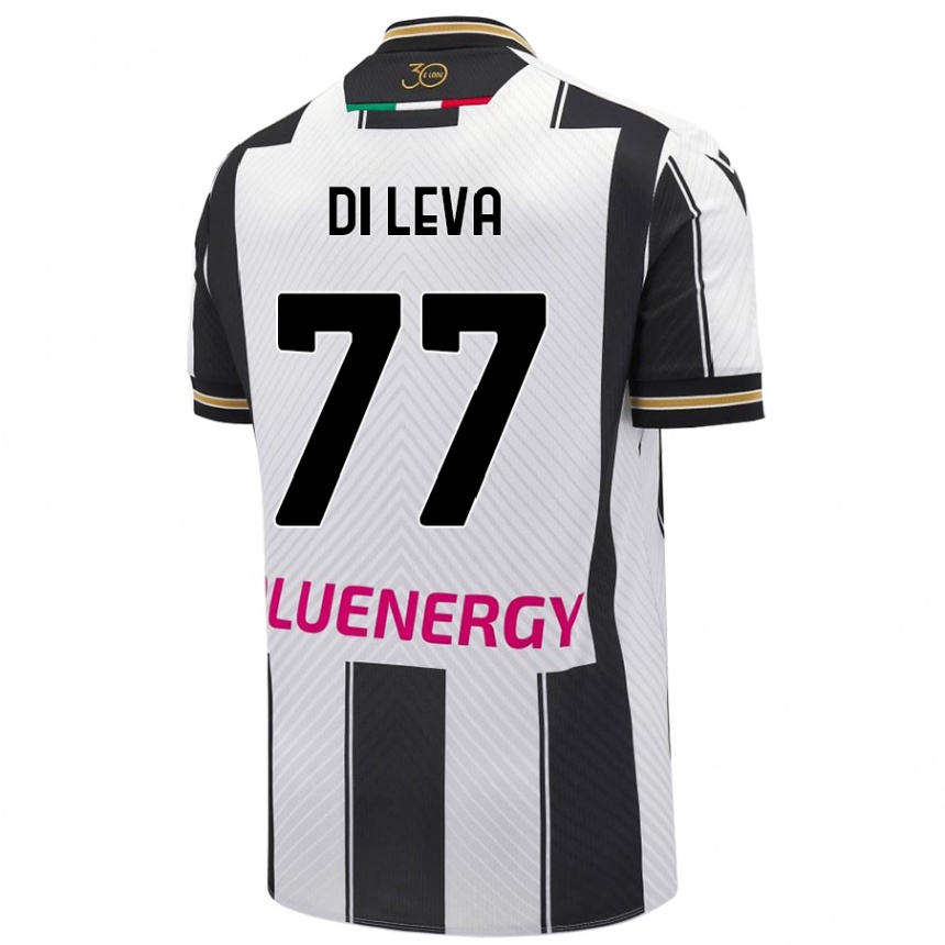 Kids Football Vincenzo Di Leva #77 White Black Home Jersey 2024/25 T-Shirt Canada