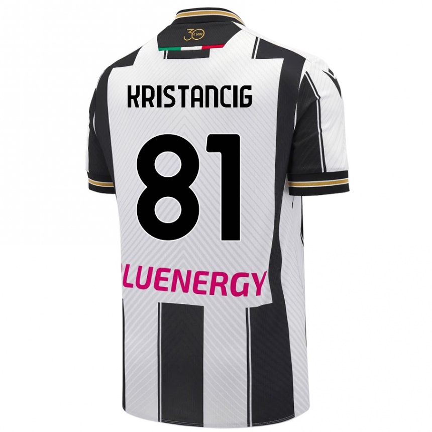 Kids Football Luca Kristancig #81 White Black Home Jersey 2024/25 T-Shirt Canada