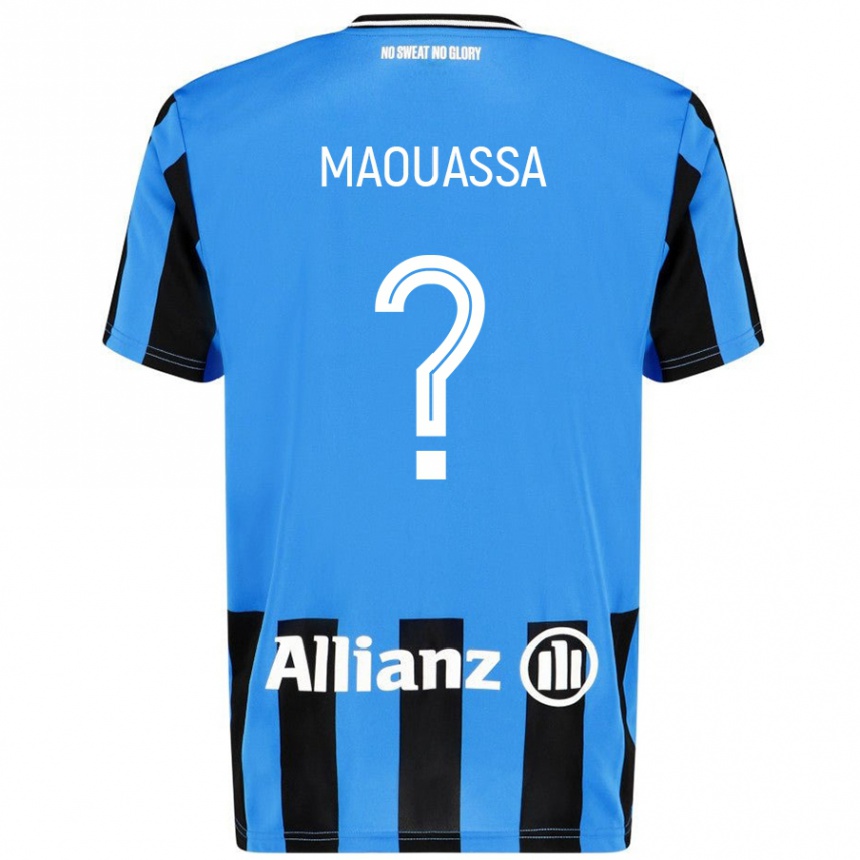 Kids Football Faitout Maouassa #0 Sky Blue Black Home Jersey 2024/25 T-Shirt Canada