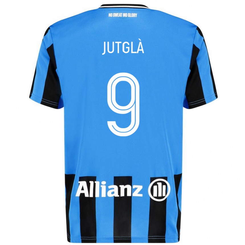 Kids Football Ferran Jutglà #9 Sky Blue Black Home Jersey 2024/25 T-Shirt Canada