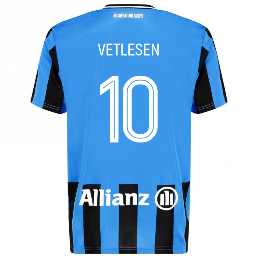 Kids Football Hugo Vetlesen #10 Sky Blue Black Home Jersey 2024/25 T-Shirt Canada