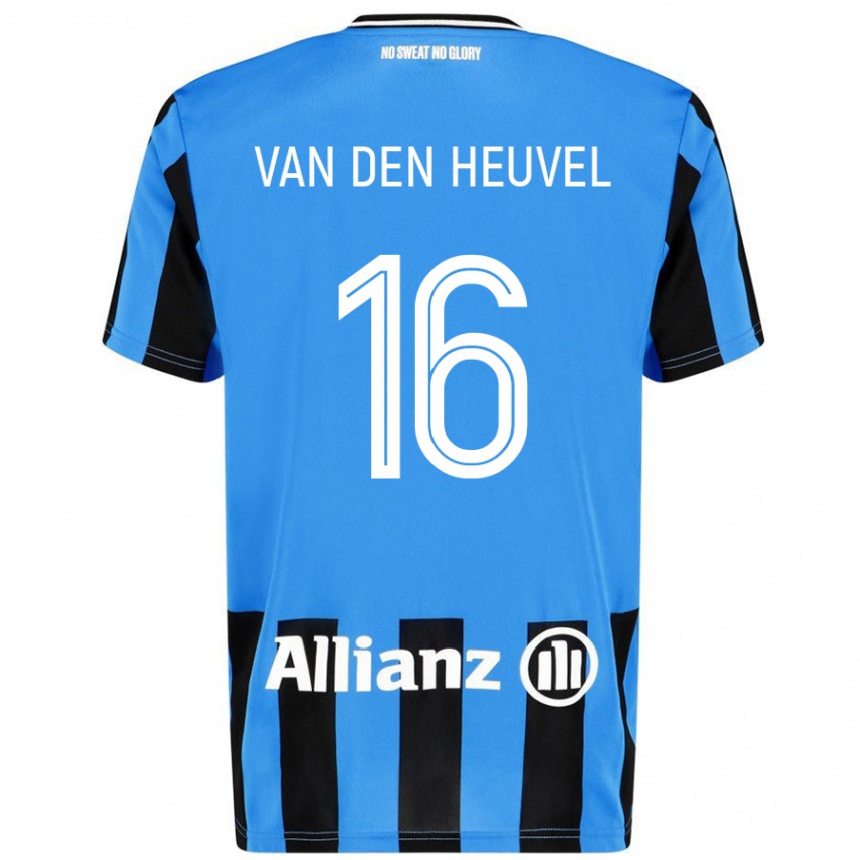 Enfant Football Maillot Dani Van Den Heuvel #16 Bleu Ciel Noir Tenues Domicile 2024/25 Canada