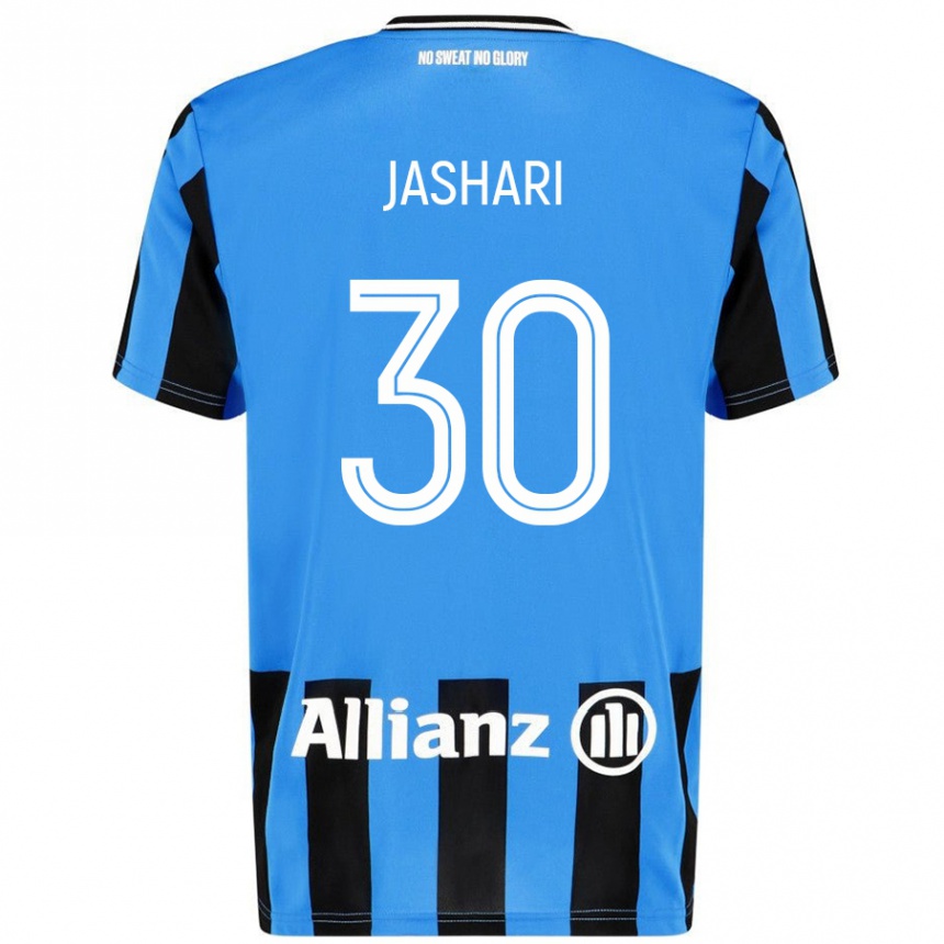 Kids Football Ardon Jashari #30 Sky Blue Black Home Jersey 2024/25 T-Shirt Canada