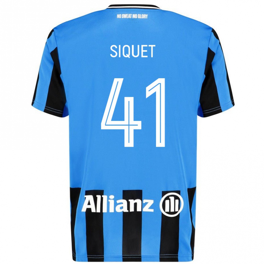 Kids Football Hugo Siquet #41 Sky Blue Black Home Jersey 2024/25 T-Shirt Canada