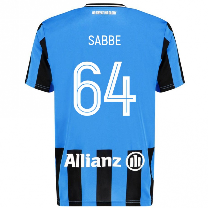 Kids Football Kyriani Sabbe #64 Sky Blue Black Home Jersey 2024/25 T-Shirt Canada