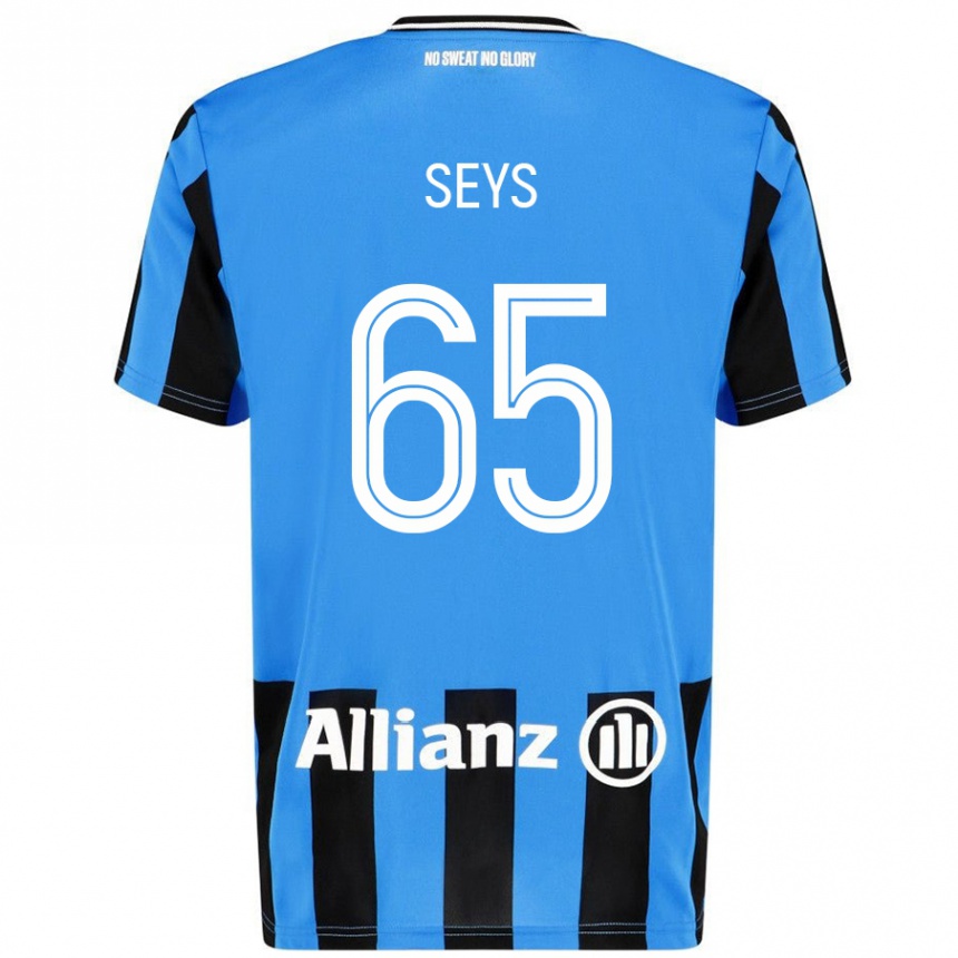 Kids Football Joaquin Seys #65 Sky Blue Black Home Jersey 2024/25 T-Shirt Canada