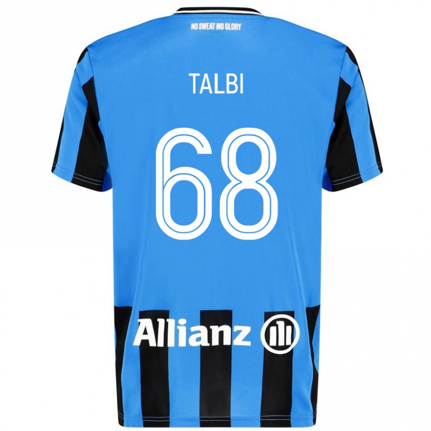 Kids Football Chemsdine Talbi #68 Sky Blue Black Home Jersey 2024/25 T-Shirt Canada