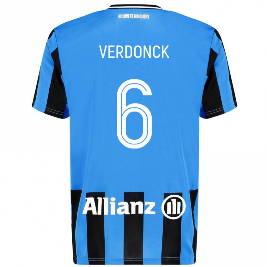 Kids Football Saar Verdonck #6 Sky Blue Black Home Jersey 2024/25 T-Shirt Canada