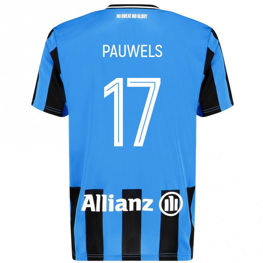 Kids Football Fleur Pauwels #17 Sky Blue Black Home Jersey 2024/25 T-Shirt Canada