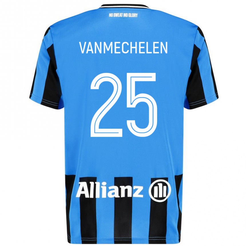 Kids Football Davinia Vanmechelen #25 Sky Blue Black Home Jersey 2024/25 T-Shirt Canada