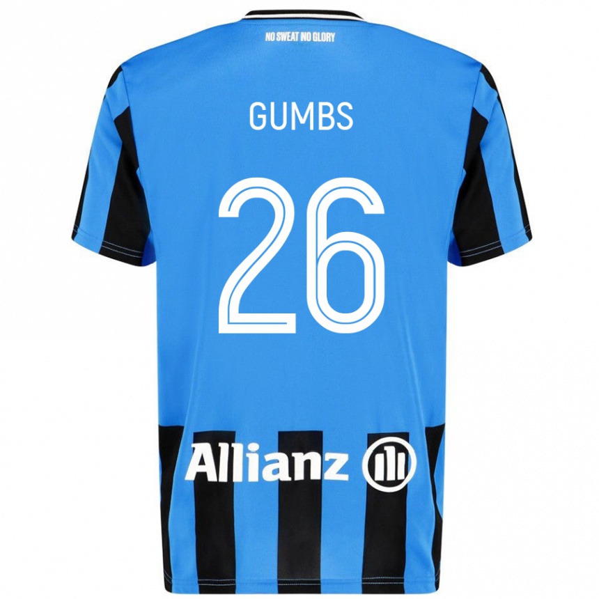 Kids Football Aisse Gumbs #26 Sky Blue Black Home Jersey 2024/25 T-Shirt Canada