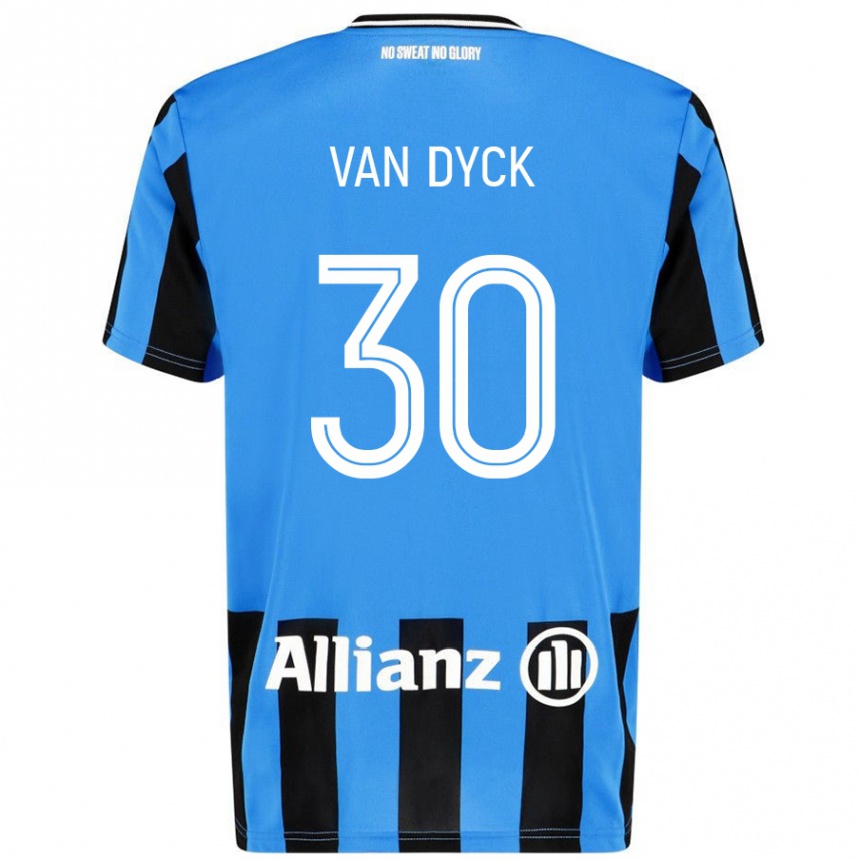 Kids Football Nell Van Dyck #30 Sky Blue Black Home Jersey 2024/25 T-Shirt Canada