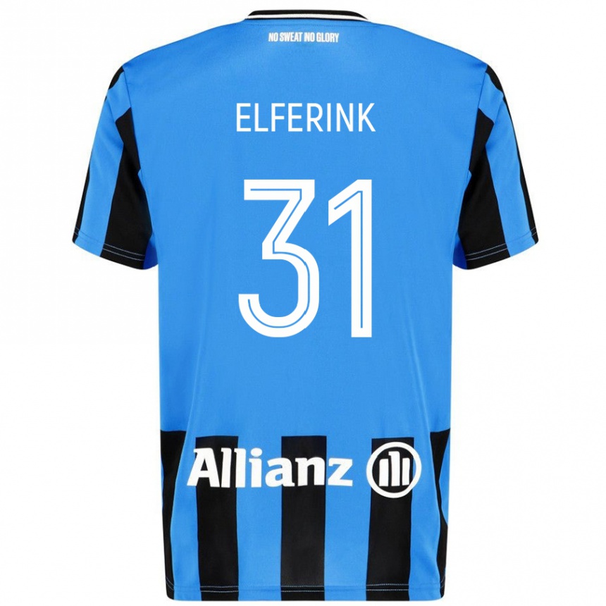 Kids Football Marie Elferink #31 Sky Blue Black Home Jersey 2024/25 T-Shirt Canada