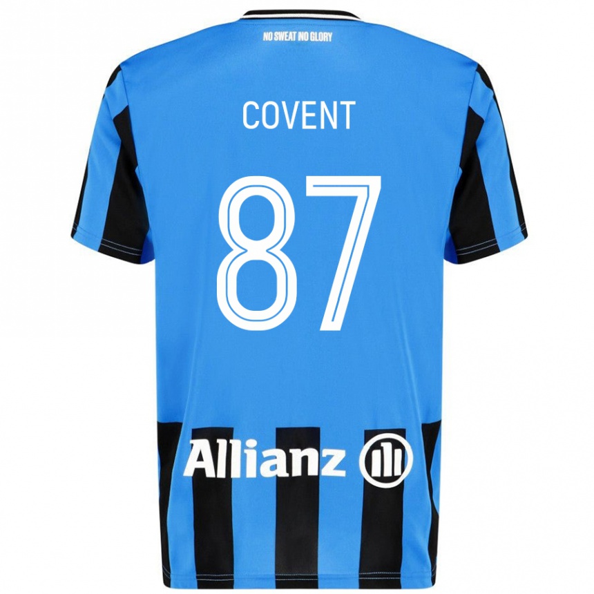 Kids Football Jorijn Covent #87 Sky Blue Black Home Jersey 2024/25 T-Shirt Canada