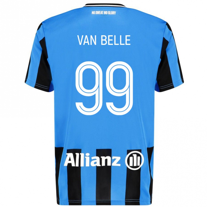 Kids Football Lyndsey Van Belle #99 Sky Blue Black Home Jersey 2024/25 T-Shirt Canada