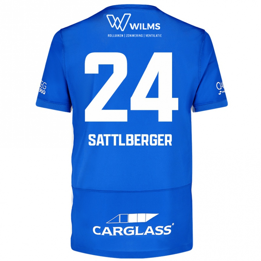 Enfant Football Maillot Nikolas Sattlberger #24 Bleu Tenues Domicile 2024/25 Canada