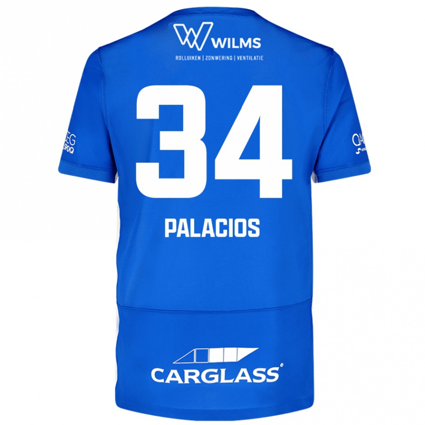 Kids Football Adrián Palacios #34 Blue Home Jersey 2024/25 T-Shirt Canada